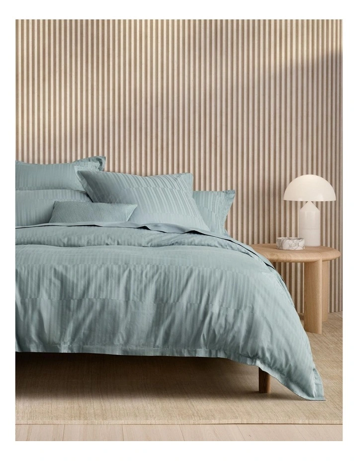 Saxton Tailored Quilt Cover in Blue Fog