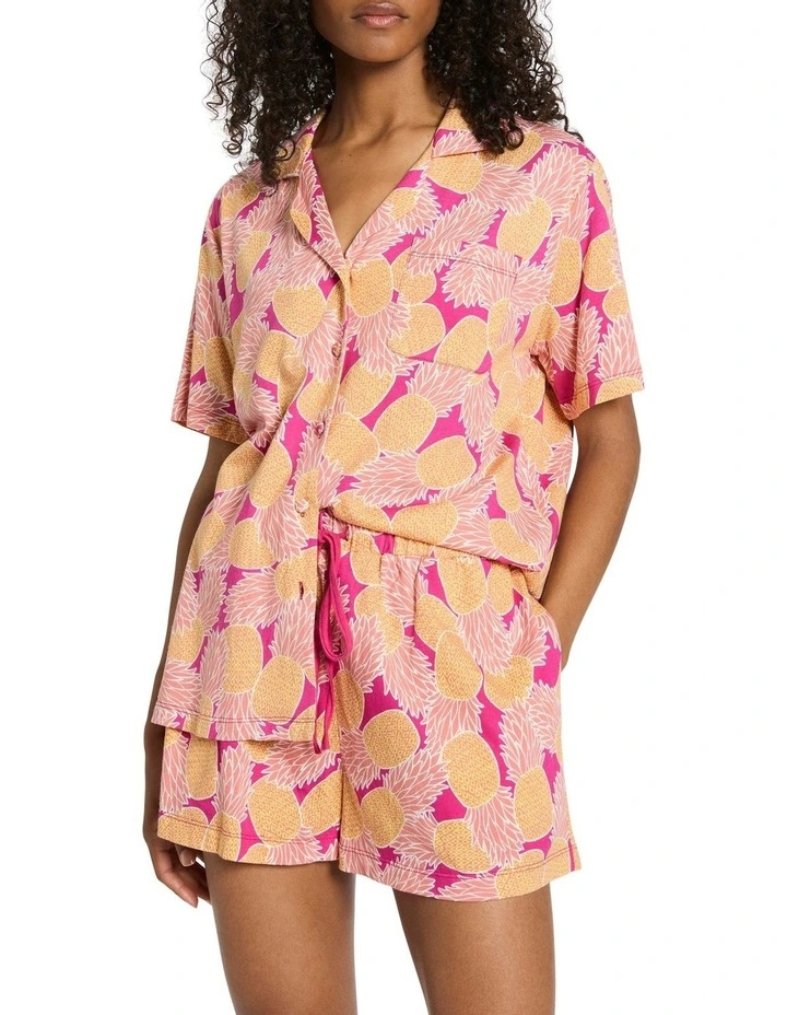 Feeling Pine Pj Shirt Set in Pink Multi