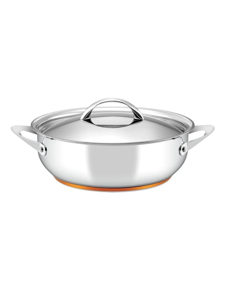 Per Vita Copper Base Stainless Steel Induction Covered Sauteuse 28cm/5.2L