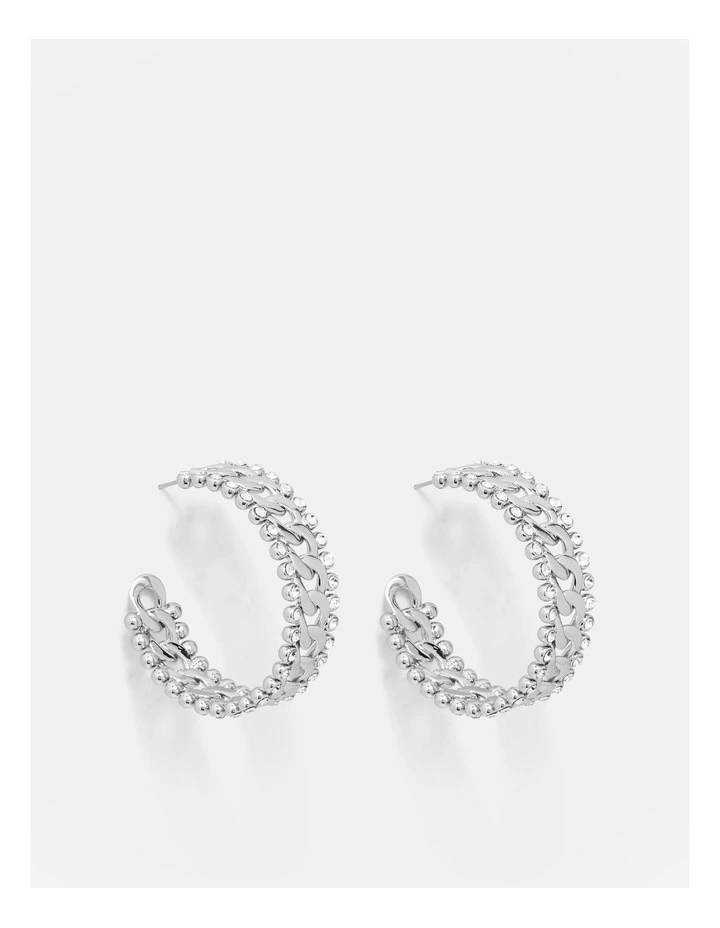 Lost Chain Hoop Earrings in Silver