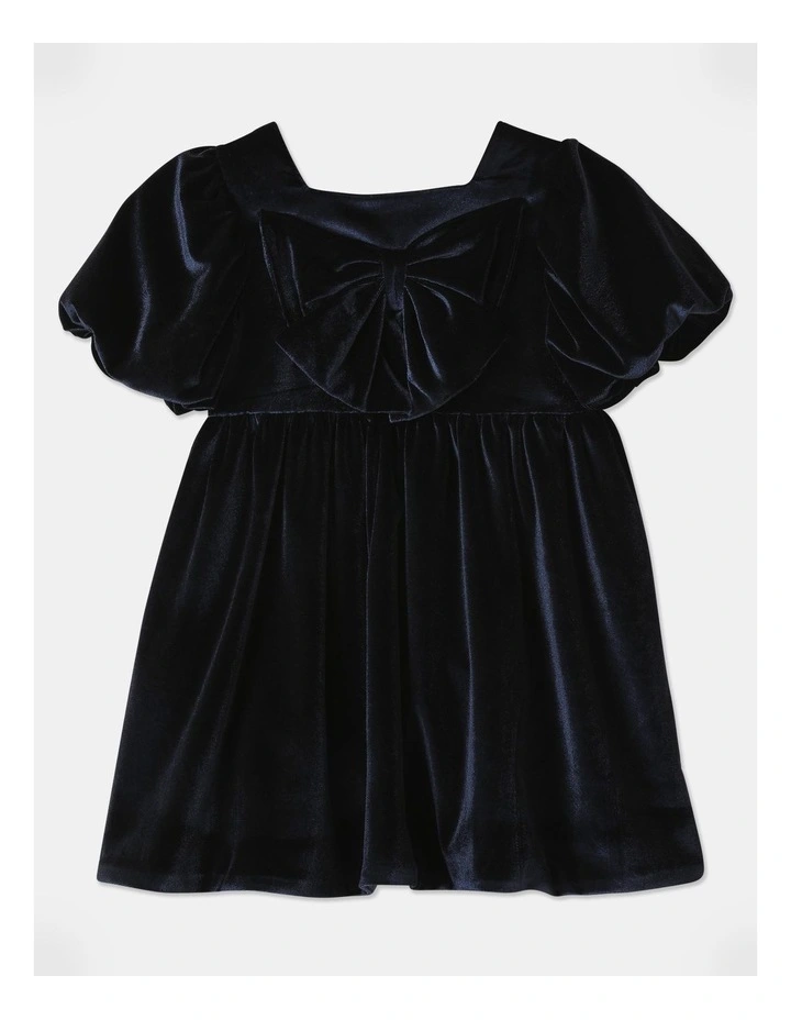 Charlotte Bow Dress In Navy