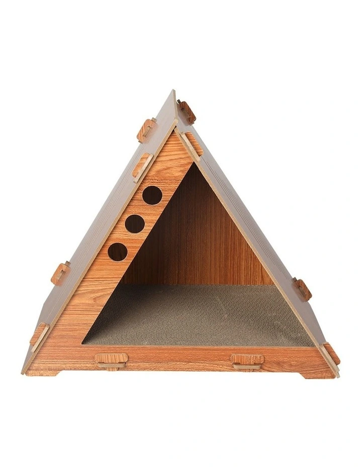 Cat Condo House Scratching Board in Brown