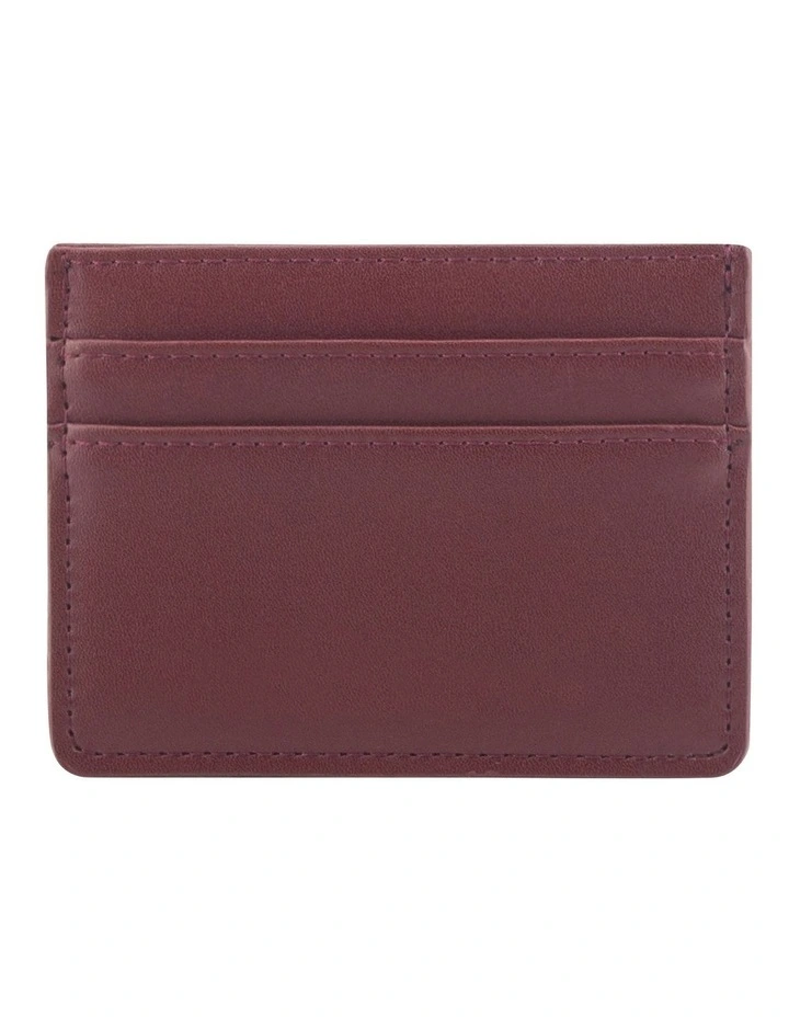 Avery Simple Card Holder in Burgundy