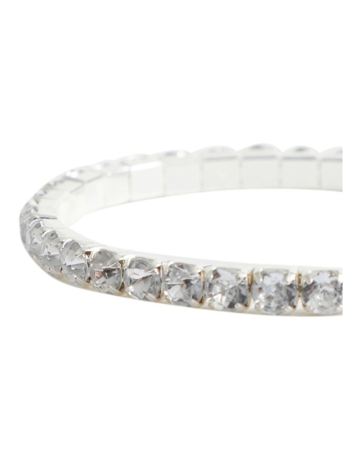 Diamante Stretch Bracelet in Clear