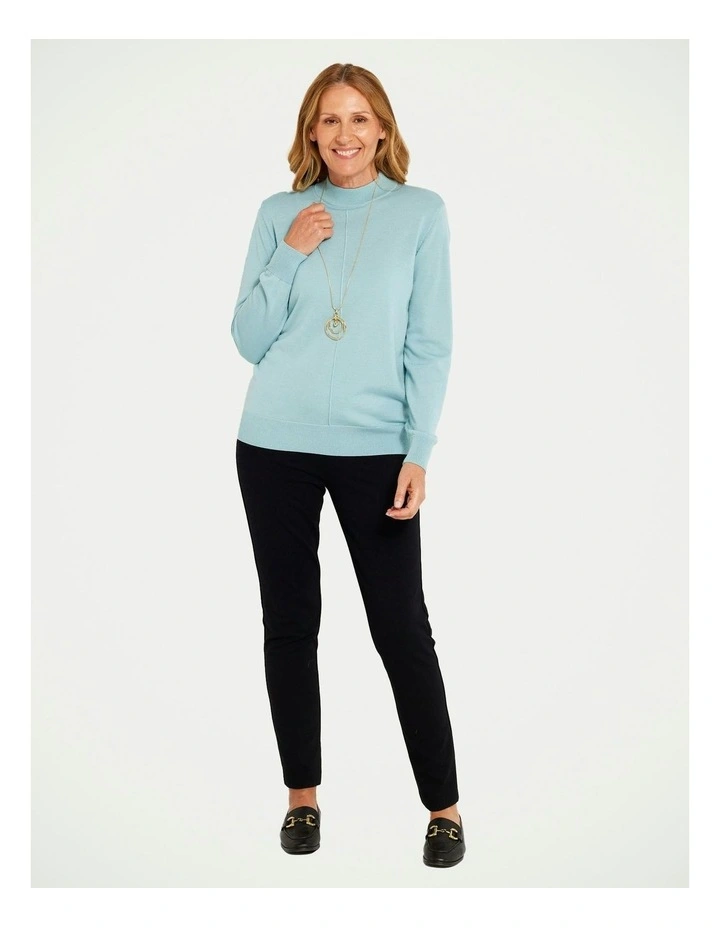 Viola Turtle Neck Sweater in Aqua