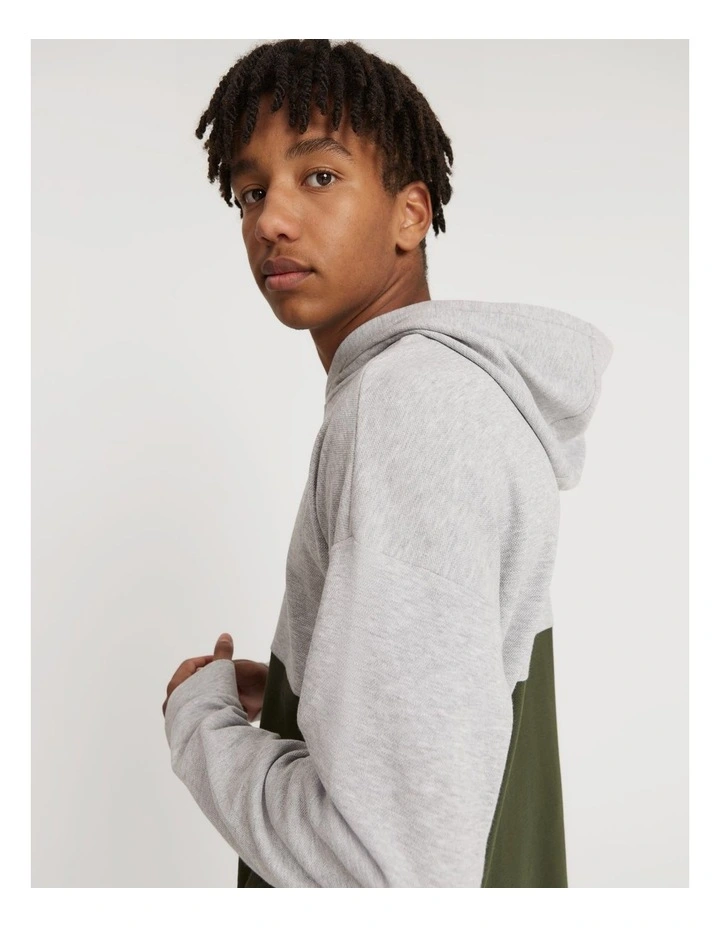 Logo Hooded T-shirt in Khaki Green