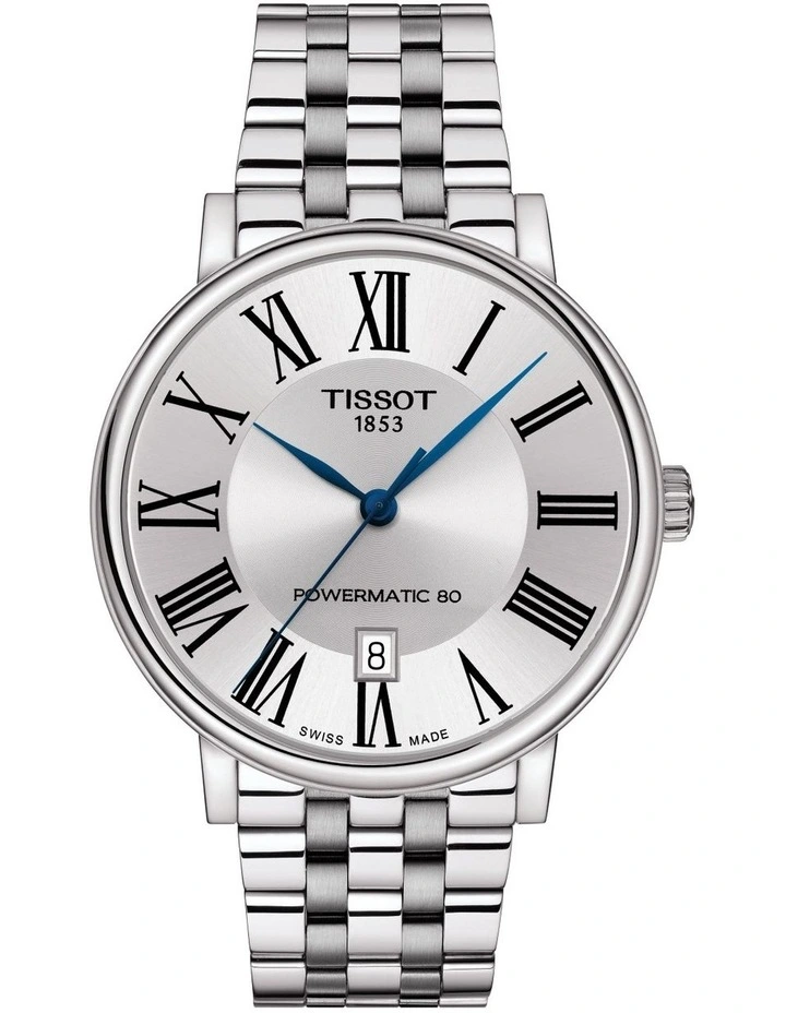 Carson Premium Powermatic 80 T1224071103300 Automatic Watch in Silver