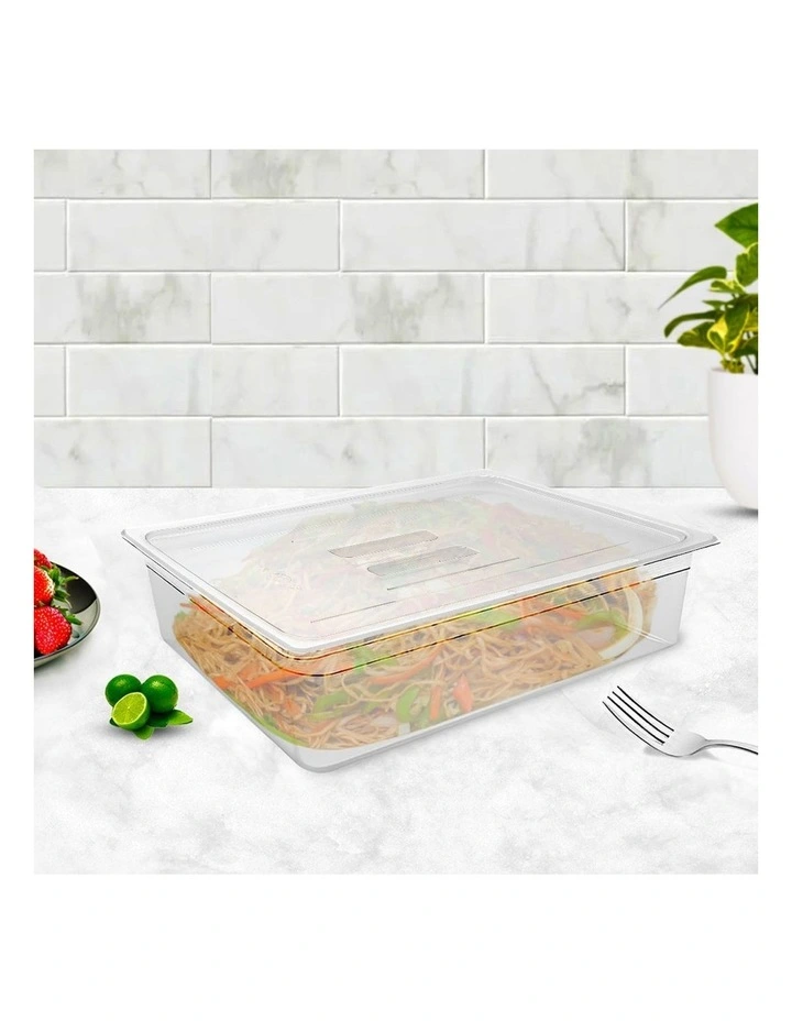 Gastronorm GN Pan 1/1 Food Tray Storage with Lid 150mm in Clear