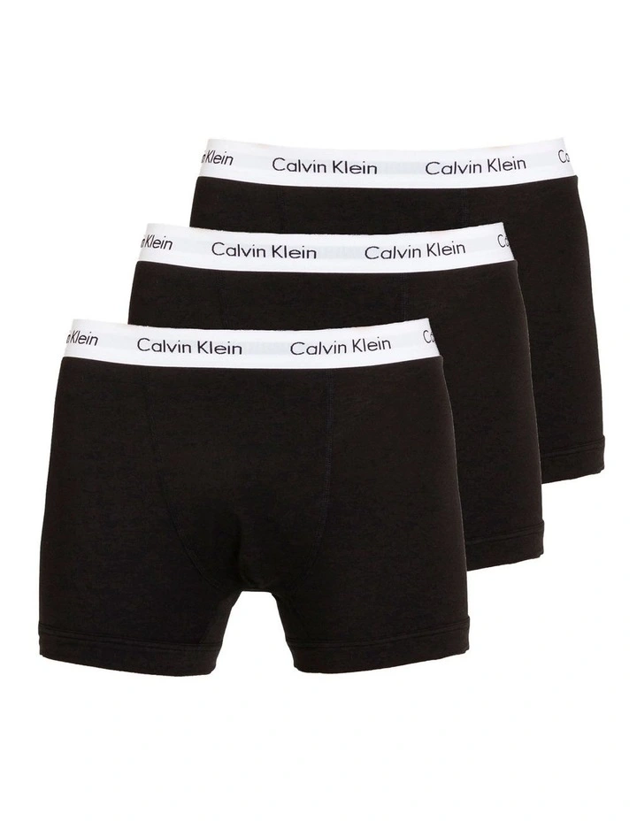 Cotton Stretch Trunk 3 Pack in Black