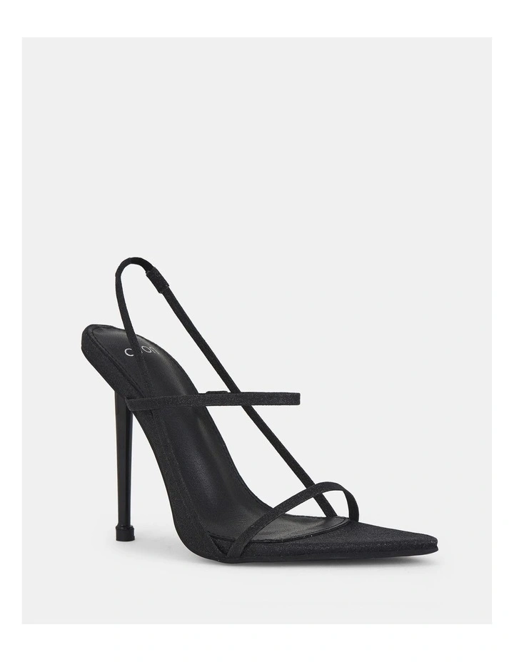 Zissy Heel in Black Glitter