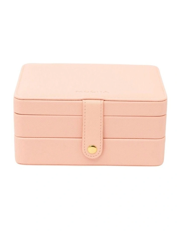 Rectangle Double Layer Jewellery Box in Pink