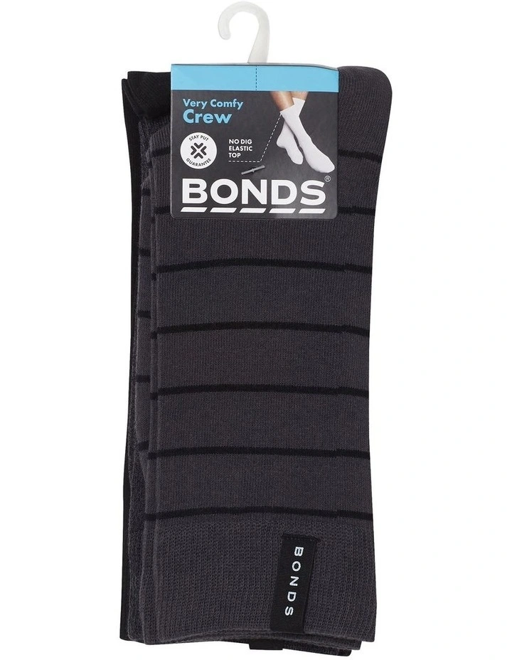 Everyday Crew Socks 3 Pack in Black