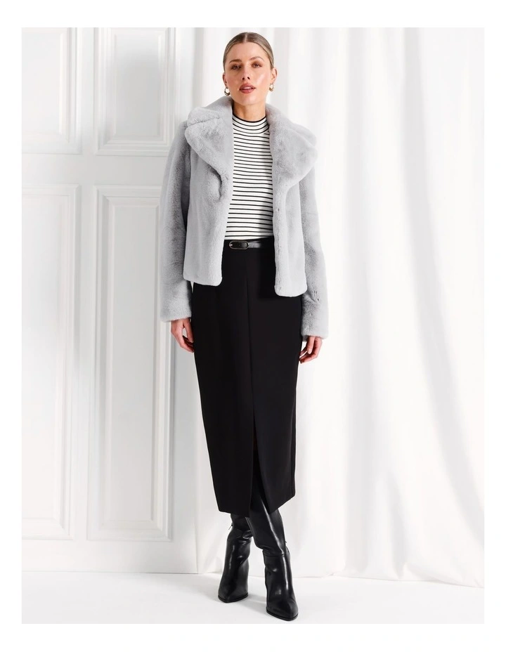Faux Fur Jacket in Grey