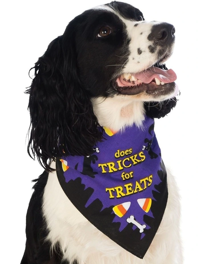 Does Tricks For Treats Pet Bandana Costume Size M-L 3 Pack in Multi