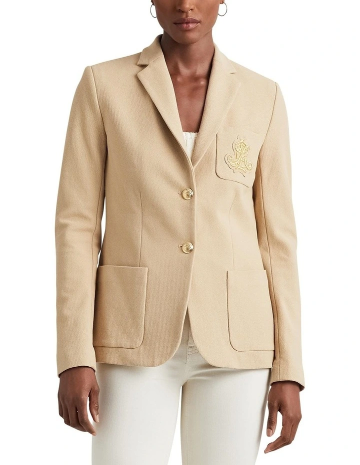 Bullion Jacquard Blazer in Beige