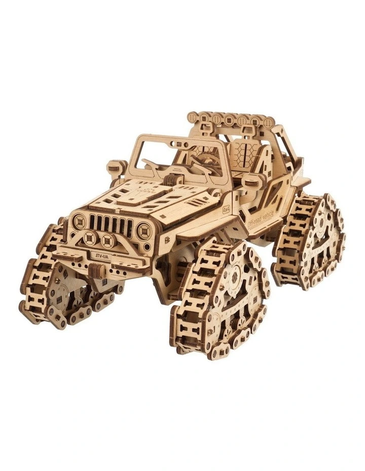 3D Tracked Off-Road Vehicle Mechanical 423 Piece Wooden Puzzle Kit (14+ Years)