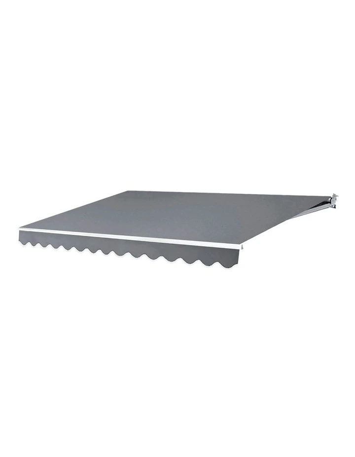 Retractable Folding Arm Awning Motorised Sunshade 4x3m in Pearl Grey