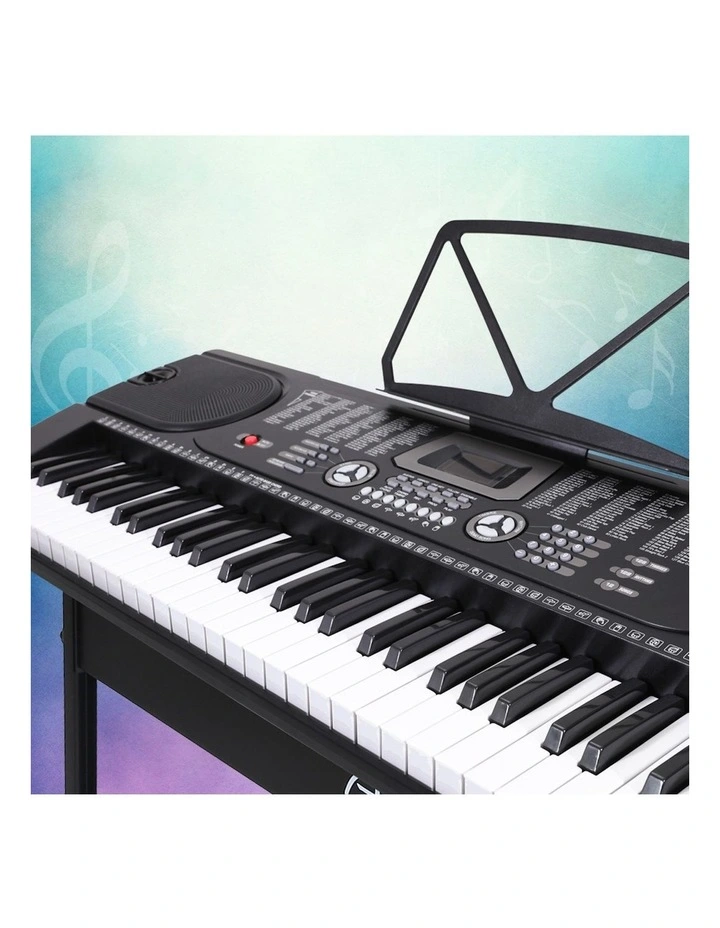 61 Keys LED Electronic Piano Keyboard in Black