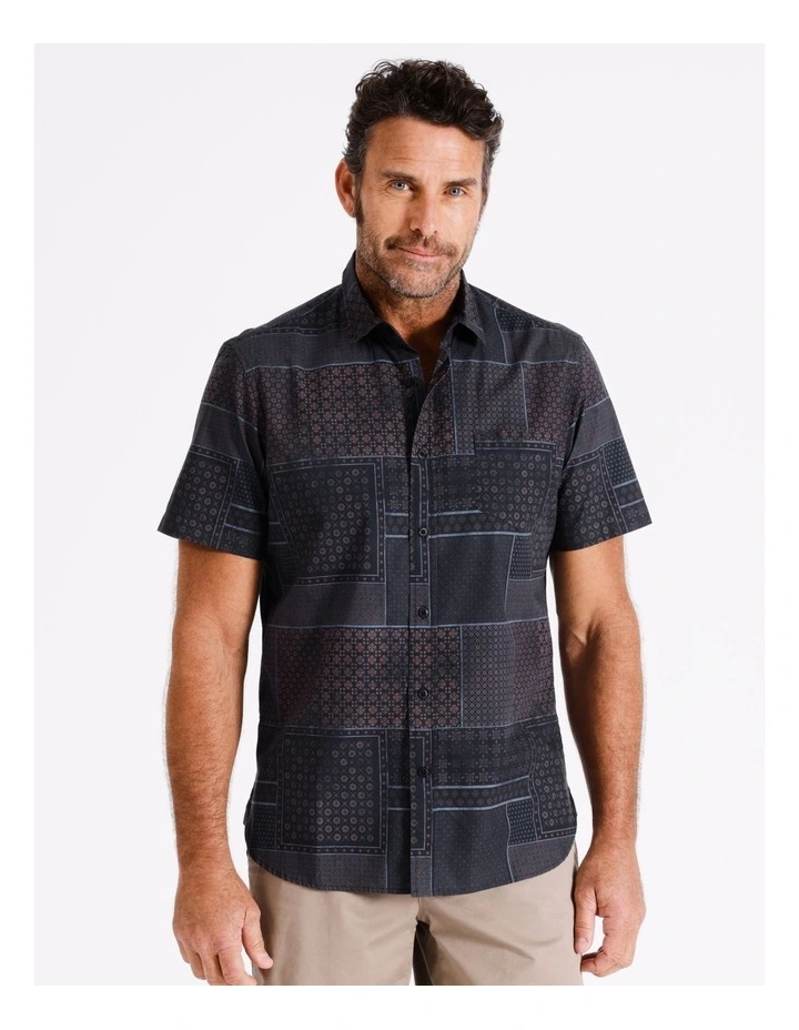 Yamba Short Sleeve Print Shirt in Bright Orange