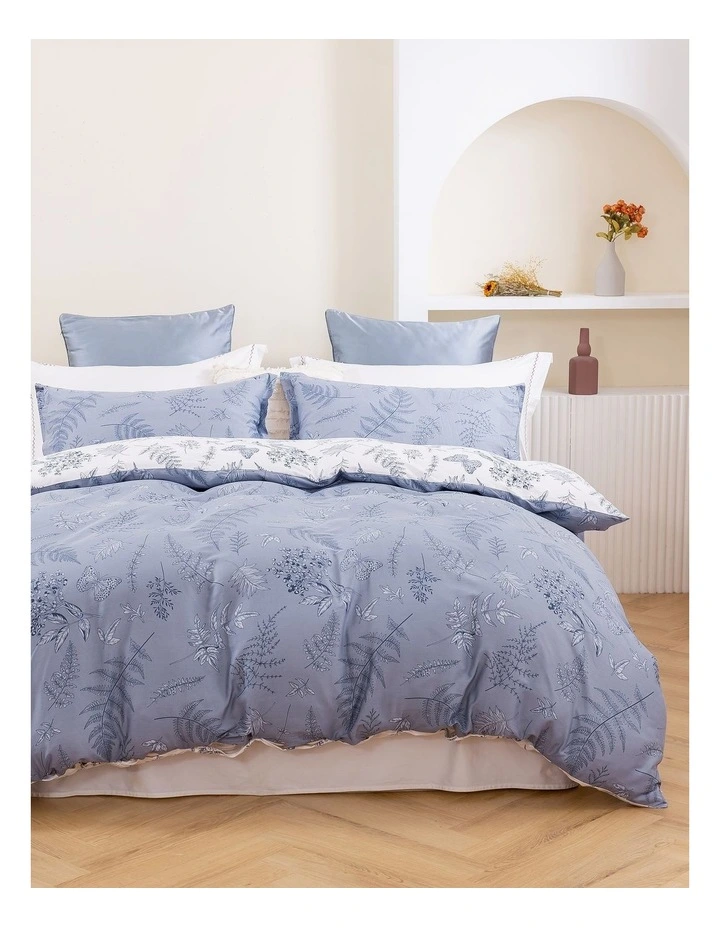 Daphne Pure Cotton Reversible Quilt Cover Set in White