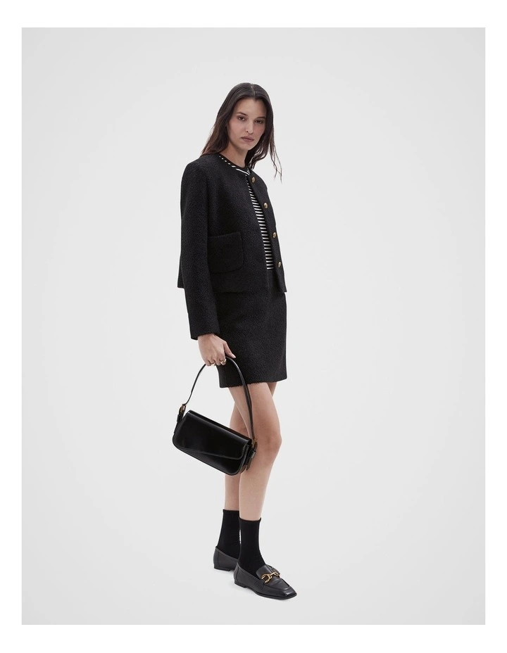 Boucle Mini Skirt in Black