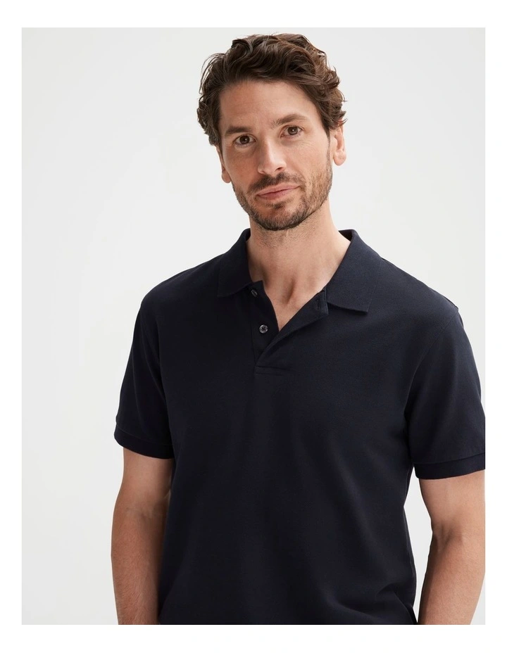 Classic Pique Polo in Navy