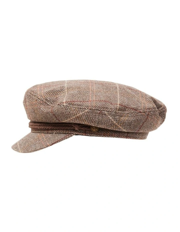 City Hatters Cord-Band Captain Cap in Brown