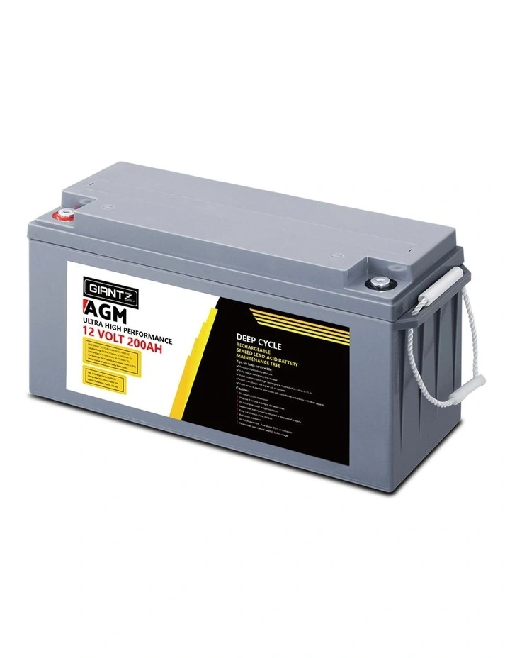 AGM Deep Cycle Battery 12V 200Ah Box Portable Solar Caravan Camping