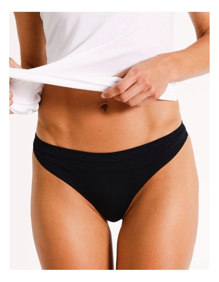 2 Pack Organic Cotton G-string in Black