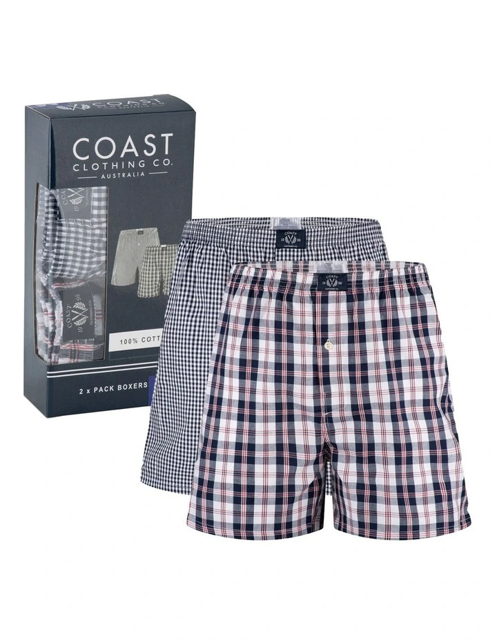 Woven Boxers 2 Pack in Grey