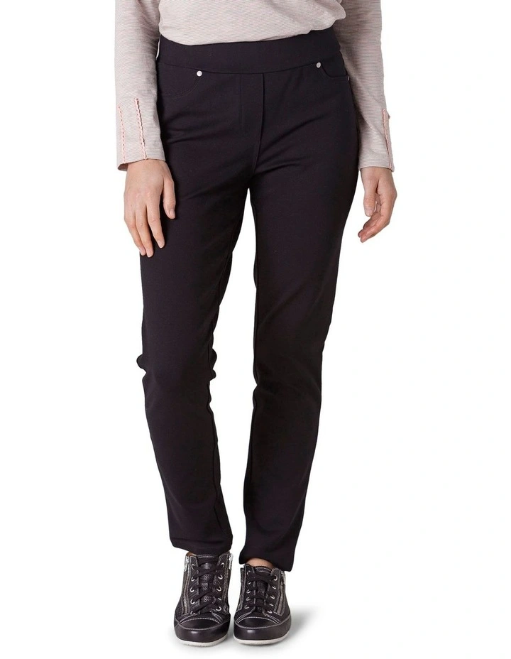 Pull On Super Stretch Pant in Black