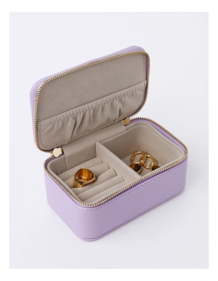 Small Zip Around Jewellery Box in Mauve