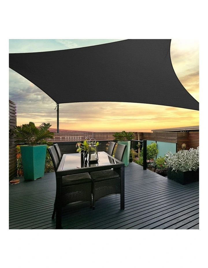 Rectangle Shade Sail 6x8m 280gsm in Black