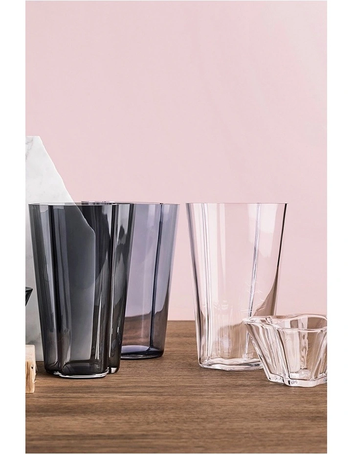 Alvar Aalto 22cm Glass Vase Grey