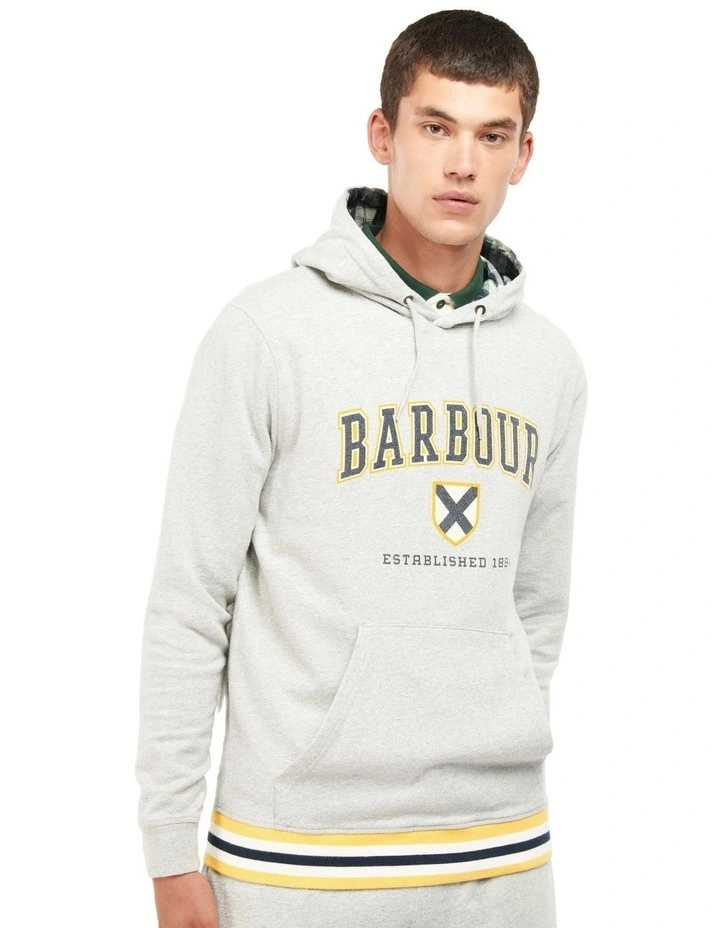 Linacre Popover Hoodie in Grey Marl