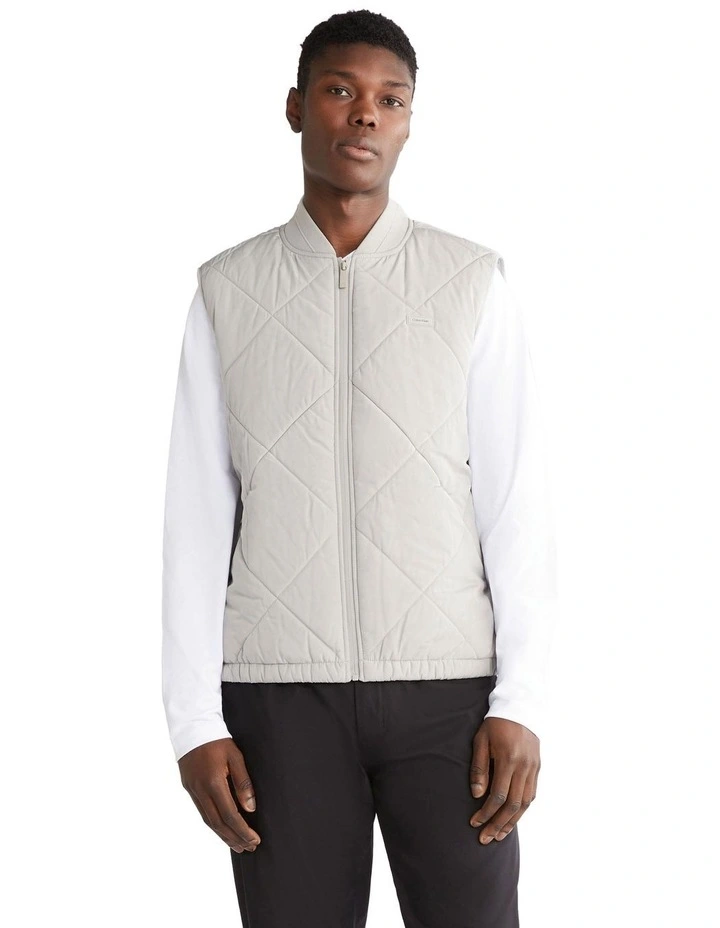 Signature Quilt Vest in Grey