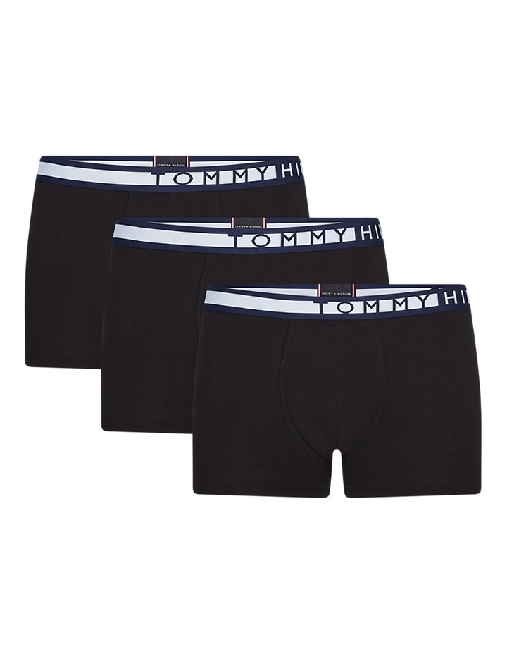 3-Pack Statement Waistband Trunks in Black