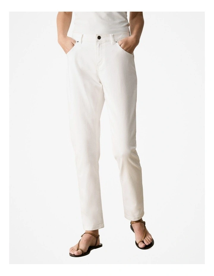 Australian Cotton Blend Boyfriend Jean in White