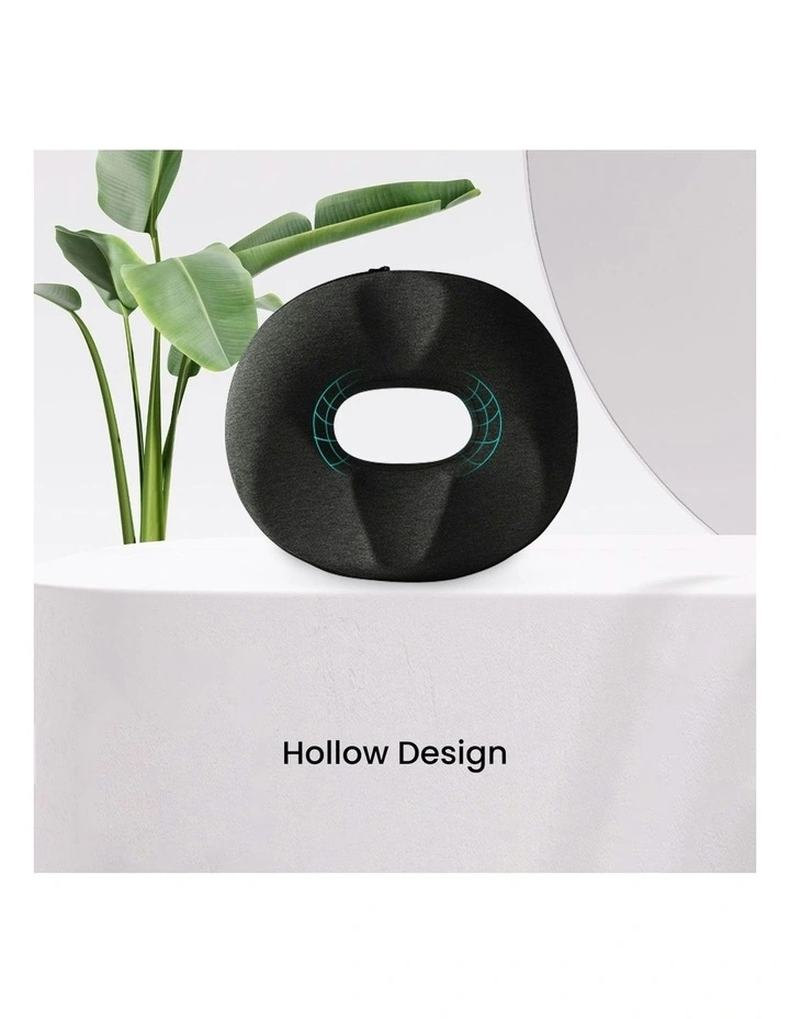 Premium Quality Memory Foam O Shape Cushion Seat in Black
