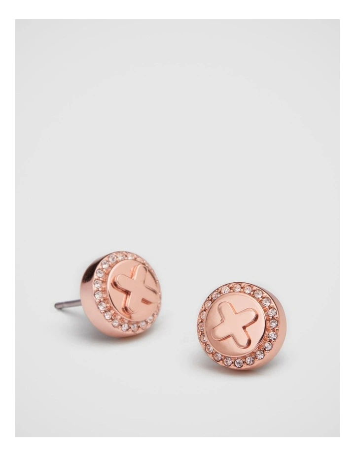Figment Crystal Stud Earrings in Rose Gold