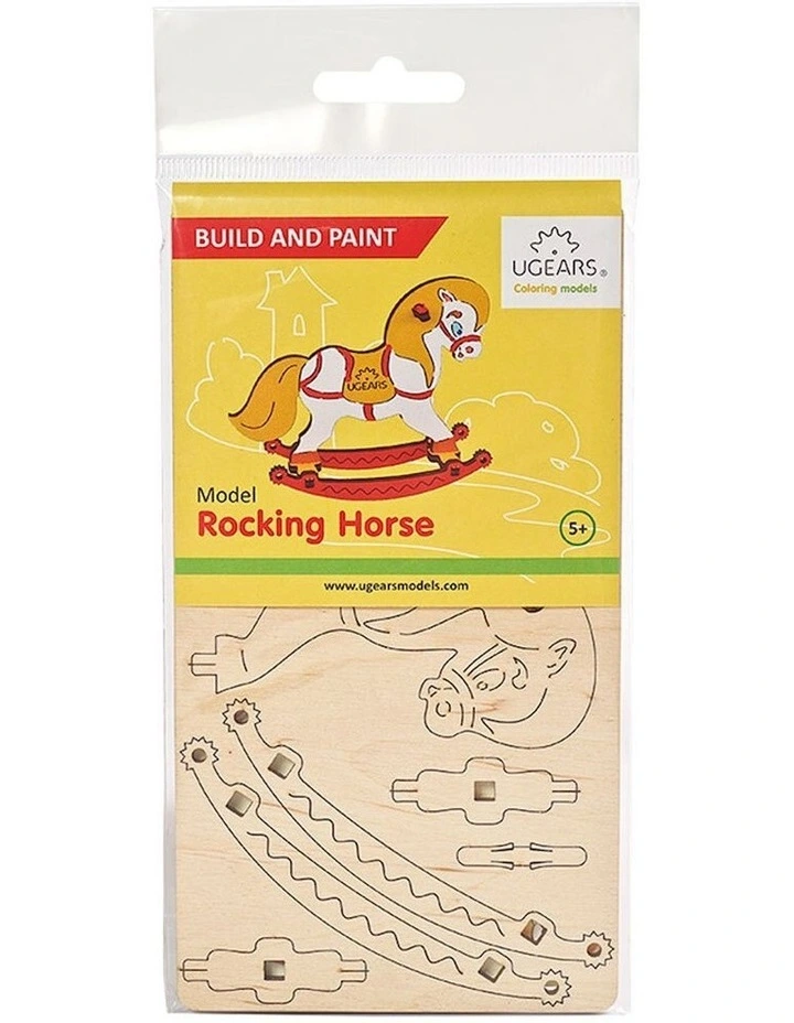 3D Colouring Rocking Horse 8 Piece Wooden Puzzle Kit (5+ Years)