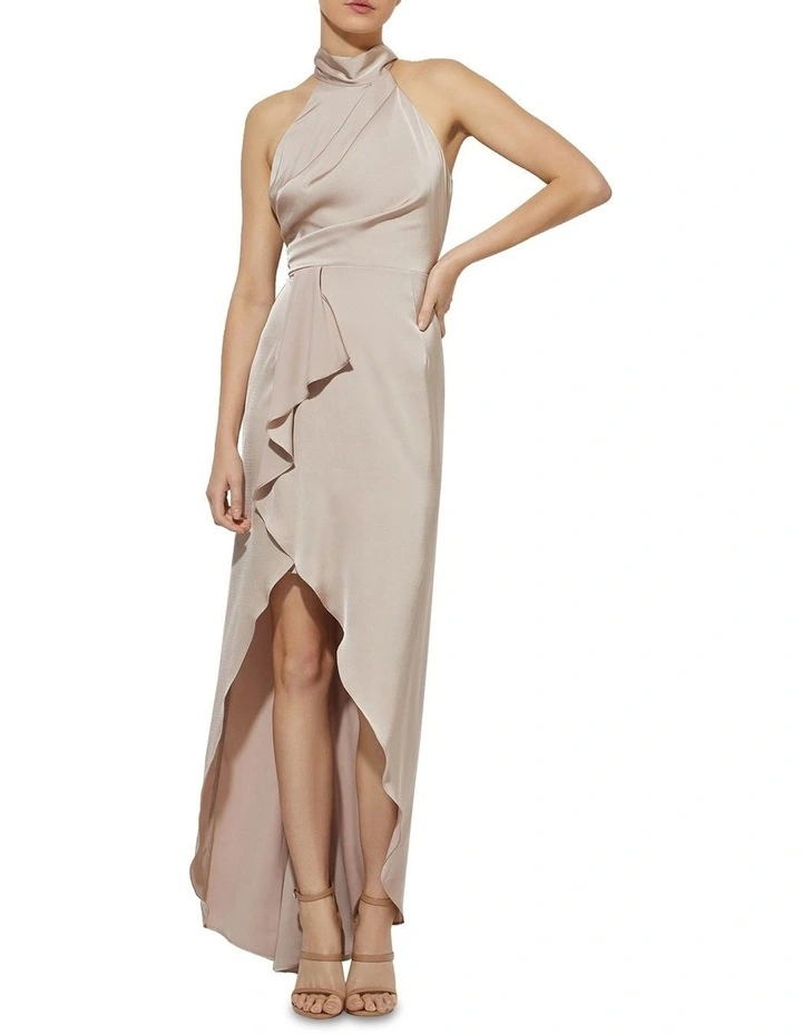 Nadine Halter Dress in Mink