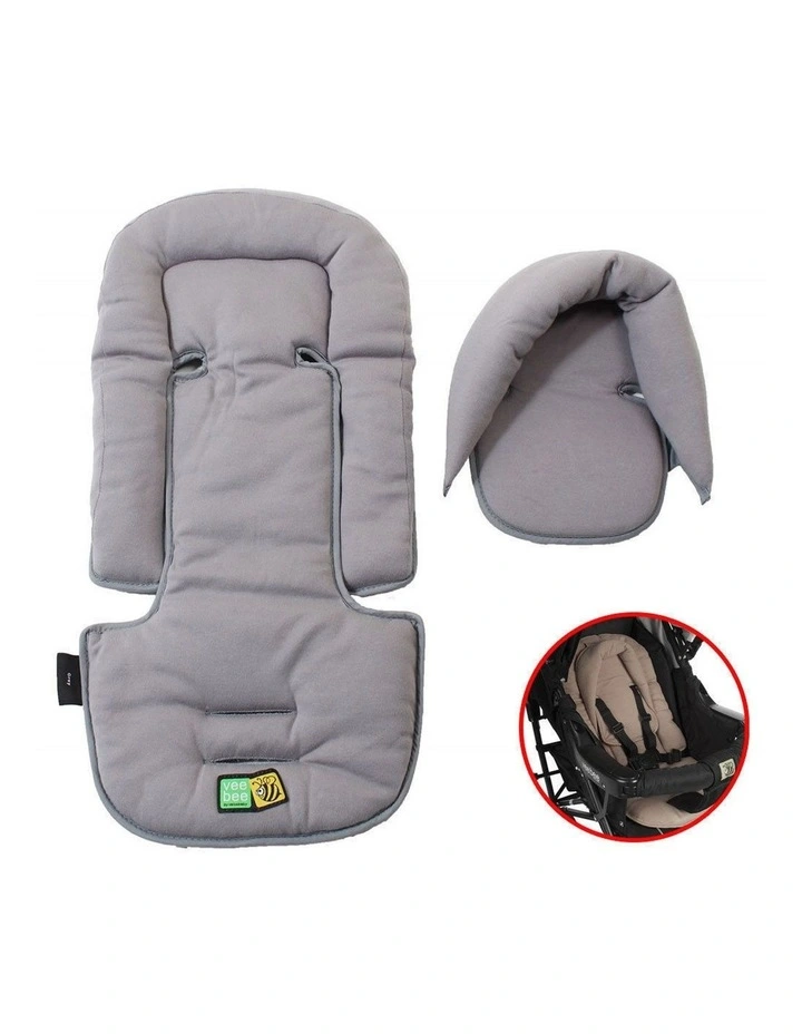 Allsorts Pad Infant Baby Head/Body Support f/Pram Stroller Car Seat Grey
