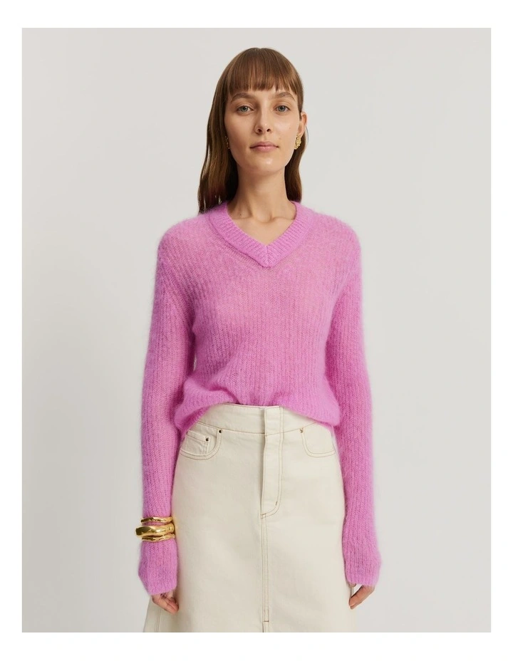 V-neck Knit in Rosetta
