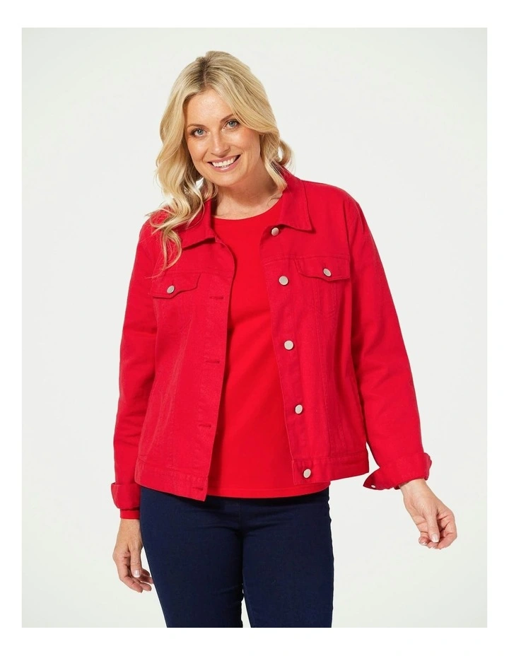 Collared Suzy Jacket in Red