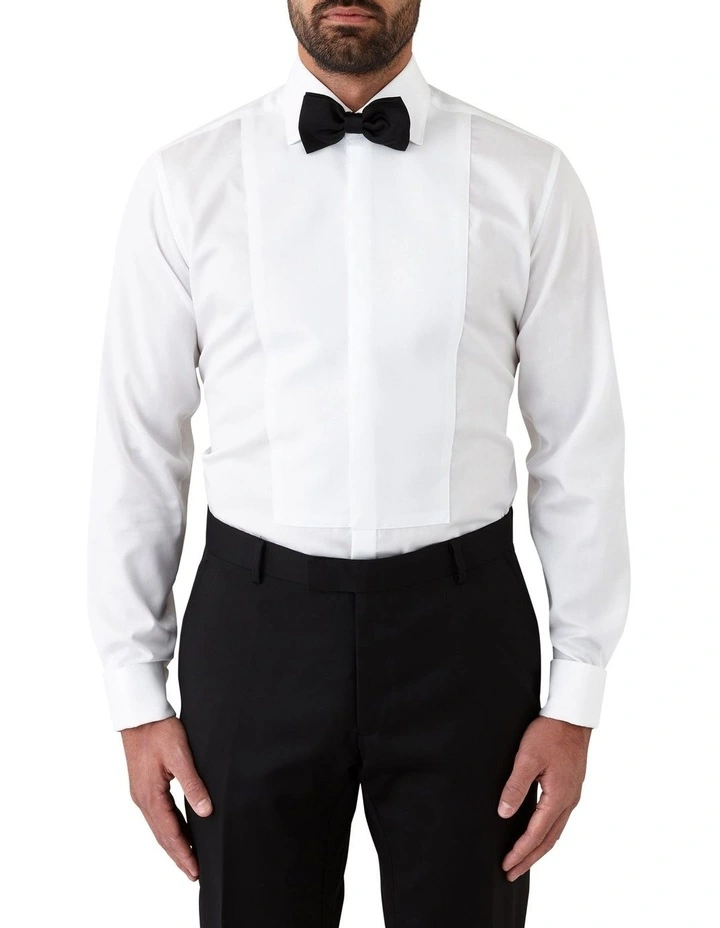 Kent Modern Fit Tuxedo Shirt In White