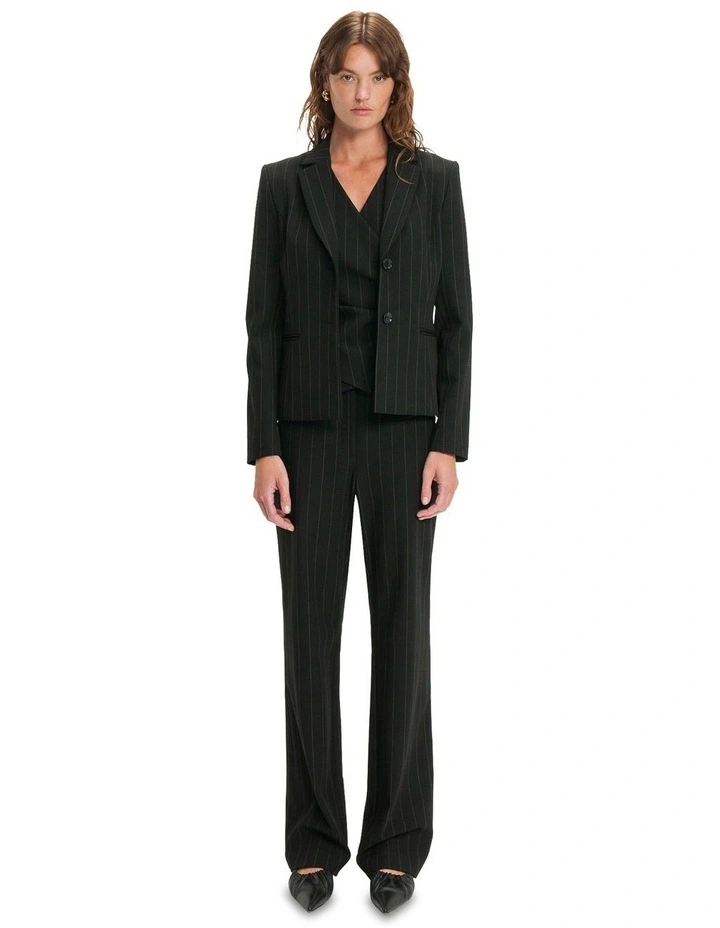 Contrast Pinstripe Jacket in Black