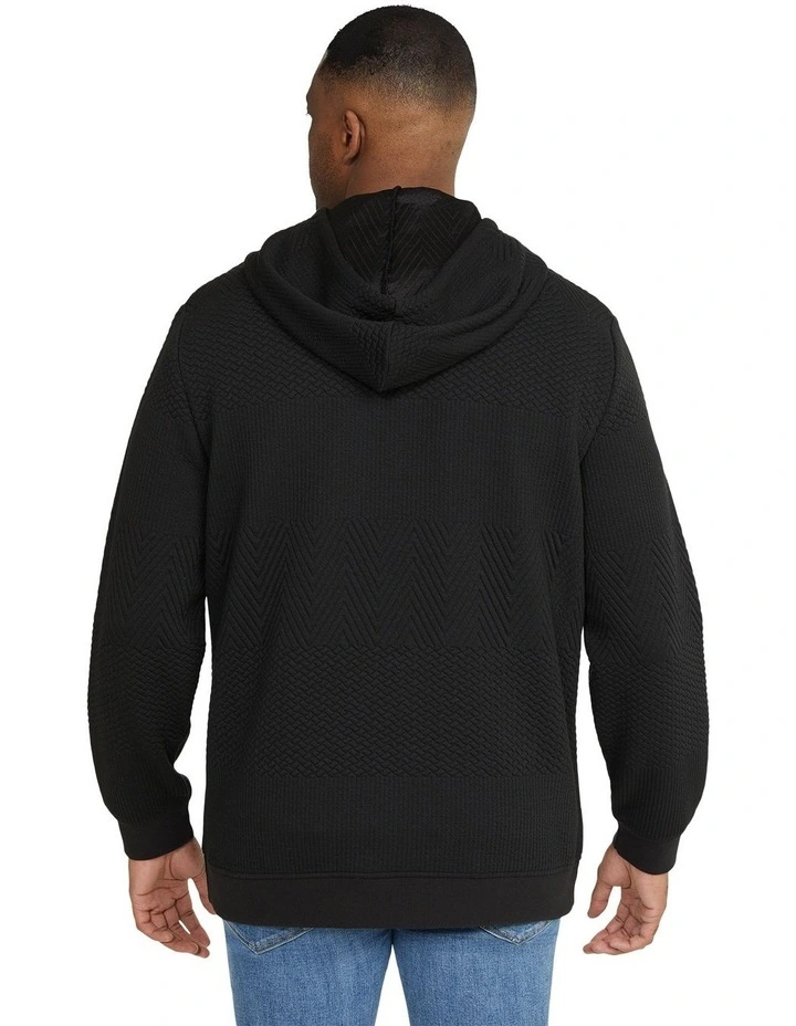 Bradley Jacquard Hoodie in Black