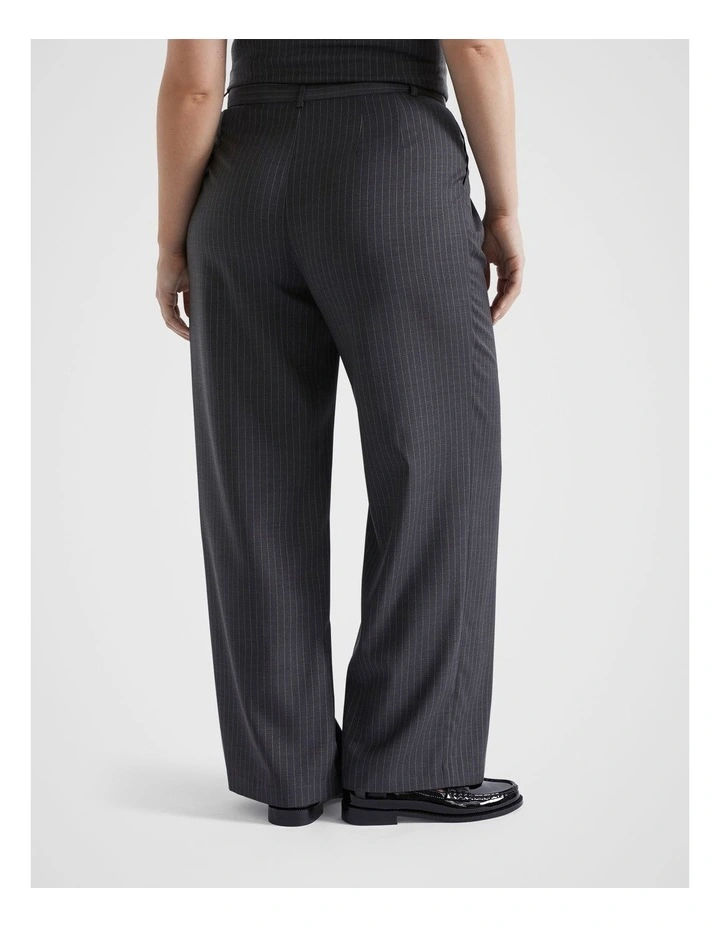 Wool Blend Trouser in Steel Pinstripe