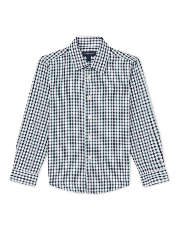 Youth Fit Check Shirt in Green
